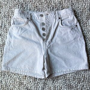 Reformation High Waist Bone Wash Denim Shorts